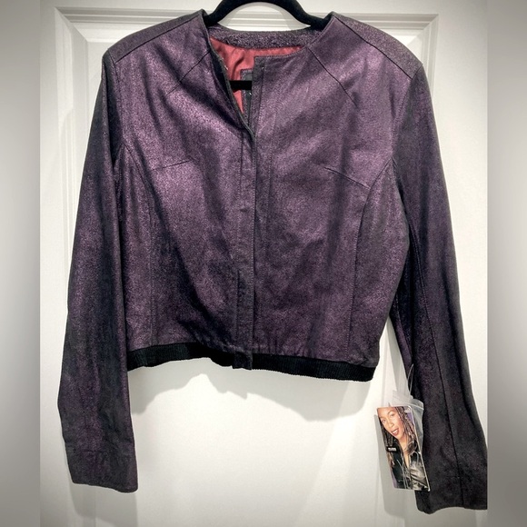 NWT Vintage Purple Bomber Jacket - Picture 8 of 8